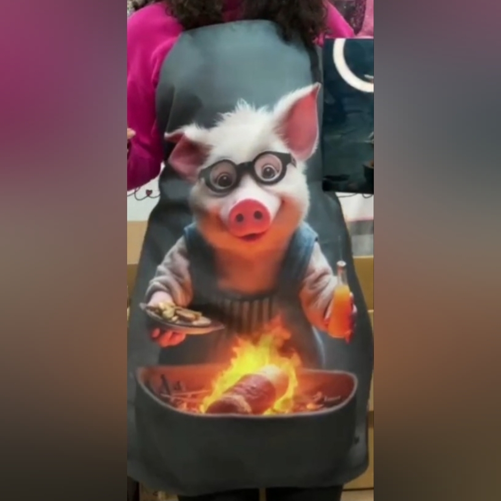 Apron Water Resistant Grilling Pig (Kevin Bacon)-Great for Father's Day Gift!